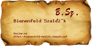 Bienenfeld Szalók névjegykártya